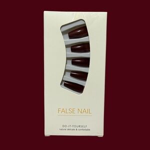 Deep Red Cat Eye False Nails